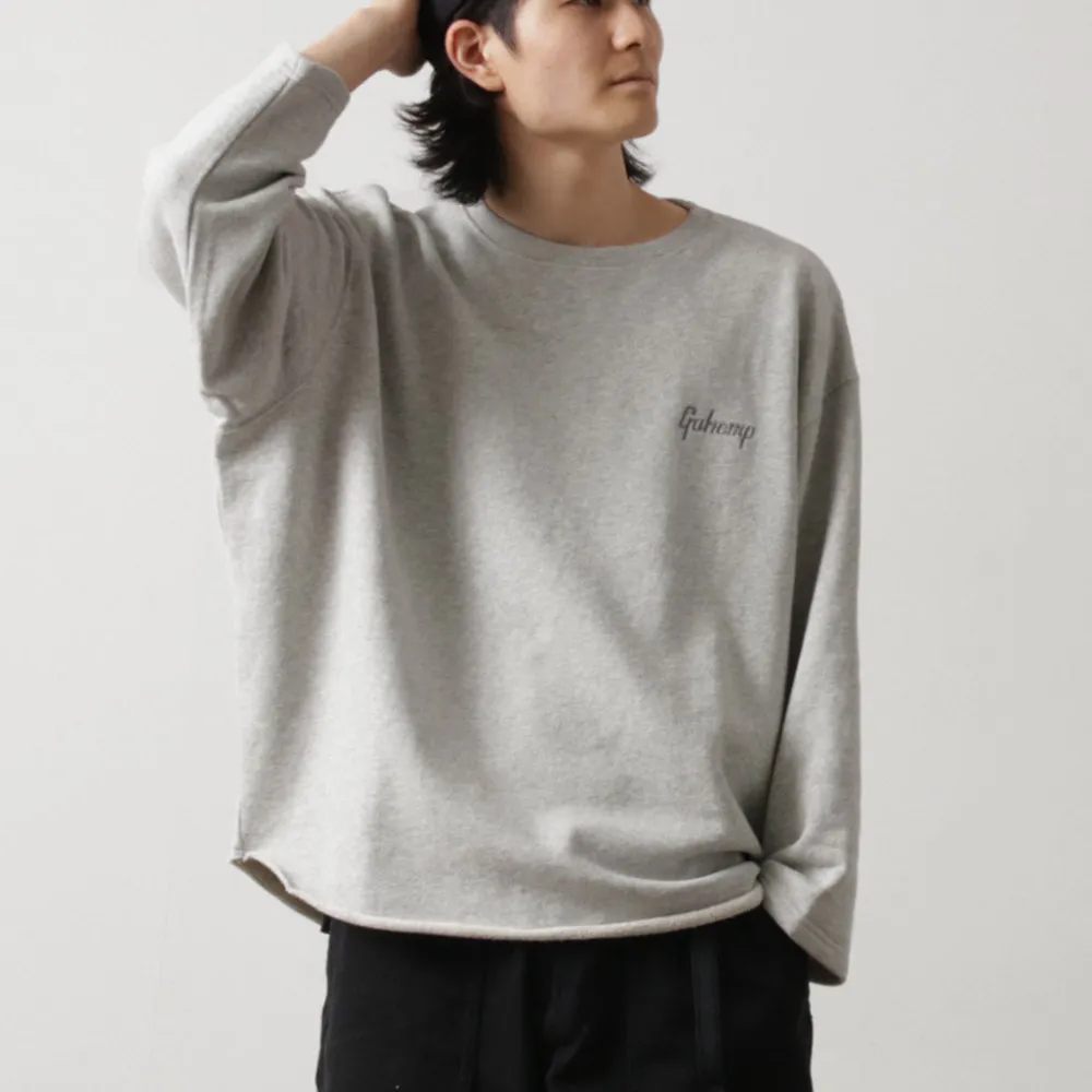 GOHEMP Sweatshirts^/ Loose Round 7/10 Sleeve Light Ounce Sweat T-Shirt gray