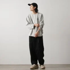 GOHEMP Sweatshirts^/ Loose Round 7/10 Sleeve Light Ounce Sweat T-Shirt gray