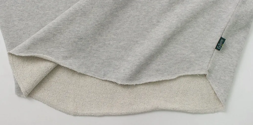 GOHEMP Sweatshirts^/ Loose Round 7/10 Sleeve Light Ounce Sweat T-Shirt gray
