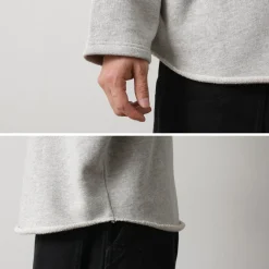 GOHEMP Sweatshirts^/ Loose Round 7/10 Sleeve Light Ounce Sweat T-Shirt gray