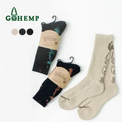GOHEMP Socks^/ Patterned Pile Crew Socks