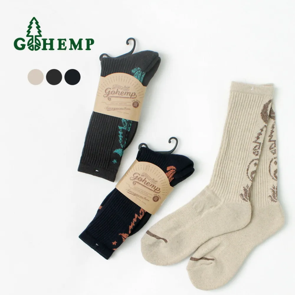 GOHEMP Socks^/ Patterned Pile Crew Socks