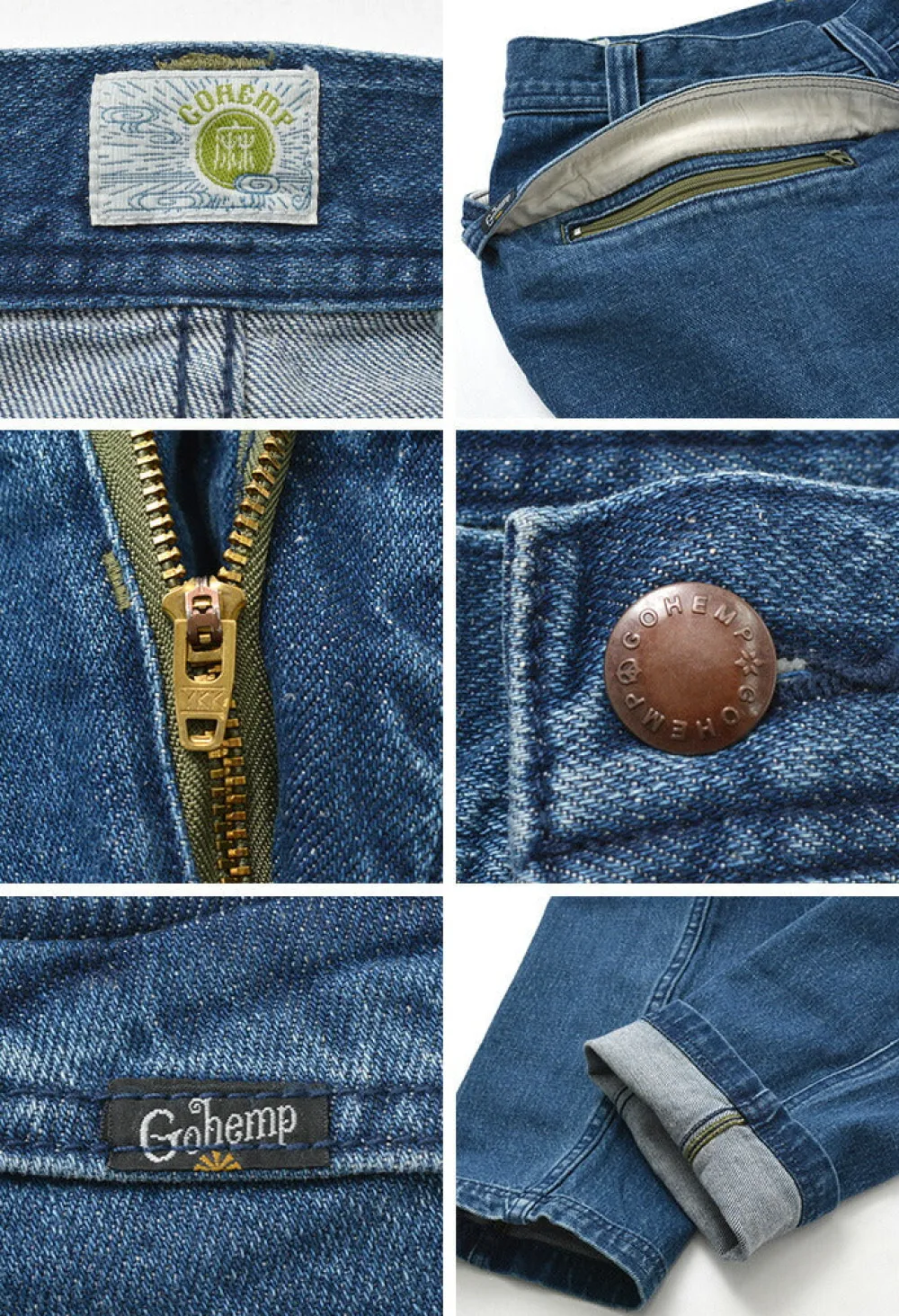 GOHEMP Jeans^/ Vendor Tapered Slim Pants / Used Wash blue