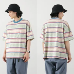 GOHEMP T-Shirts^/ Wide Slit T-Shirt Hemp Leaf Jacquard