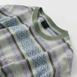 GOHEMP T-Shirts^/ Wide Slit T-Shirt Hemp Leaf Jacquard
