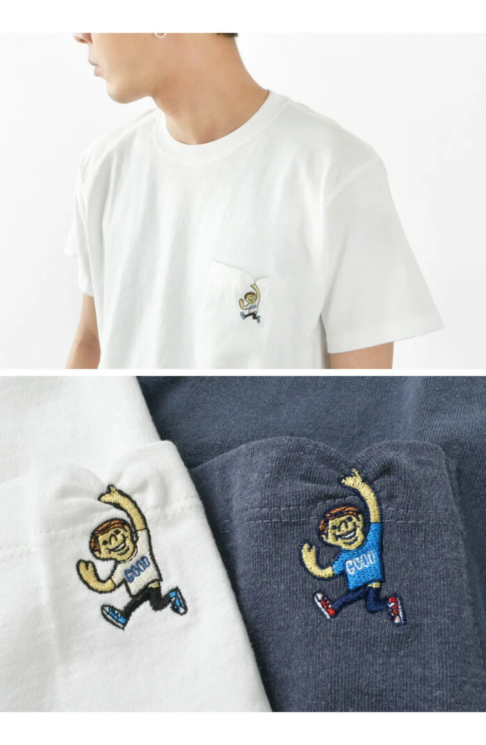 GOOD ON T-Shirts^/ GO BOY Hanging embroidery short sleeve pocket