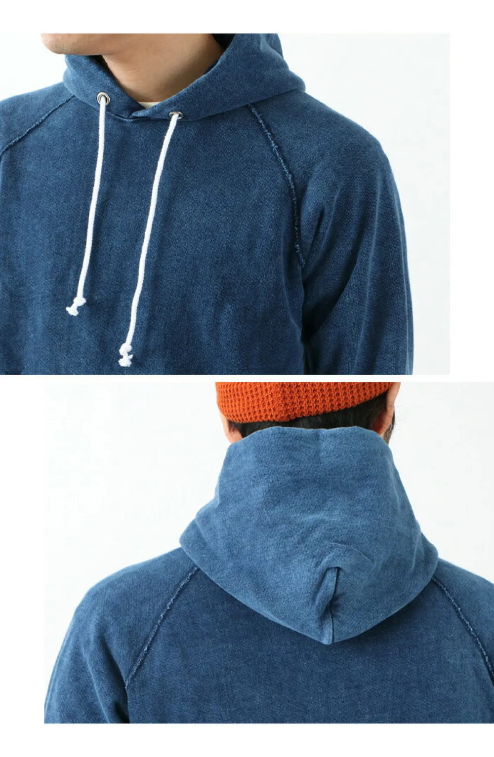 GOOD ON Sweatshirts^/ GOBW1203 IS Raglan Pullover Hooded Sweatshirt indigo