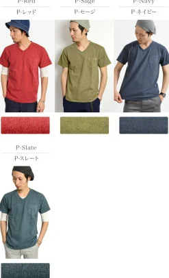 GOOD ON T-Shirts^/ GOST1408 Short sleeve V-neck pocket T-shirt