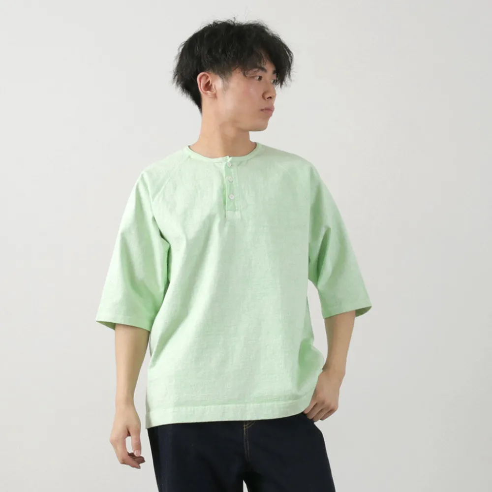 GOOD ON T-Shirts^/ Half Sleeve Heavy Retro Henry Neck T-Shirt