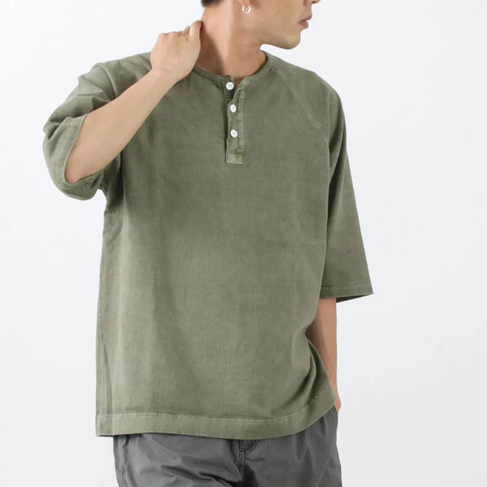 GOOD ON T-Shirts^/ Half Sleeve Heavy Retro Henry Neck T-Shirt