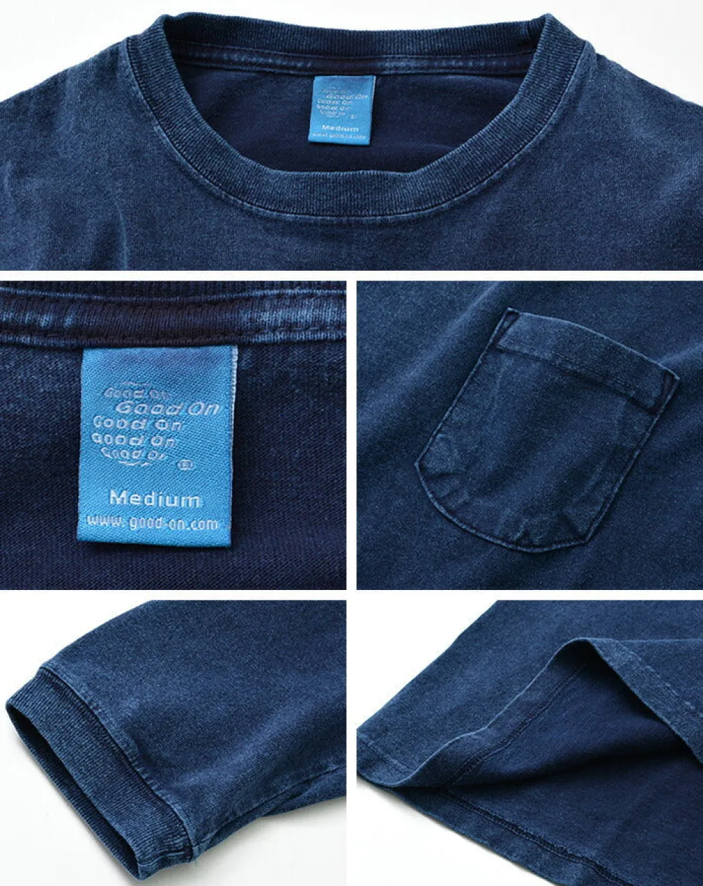 GOOD ON T-Shirts^/ Long Sleeve Pocket Crew Tee / Shave indigo
