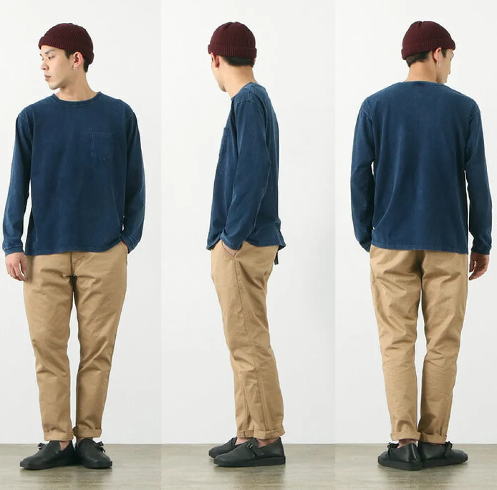 GOOD ON T-Shirts^/ Long Sleeve Pocket Crew Tee / Shave indigo