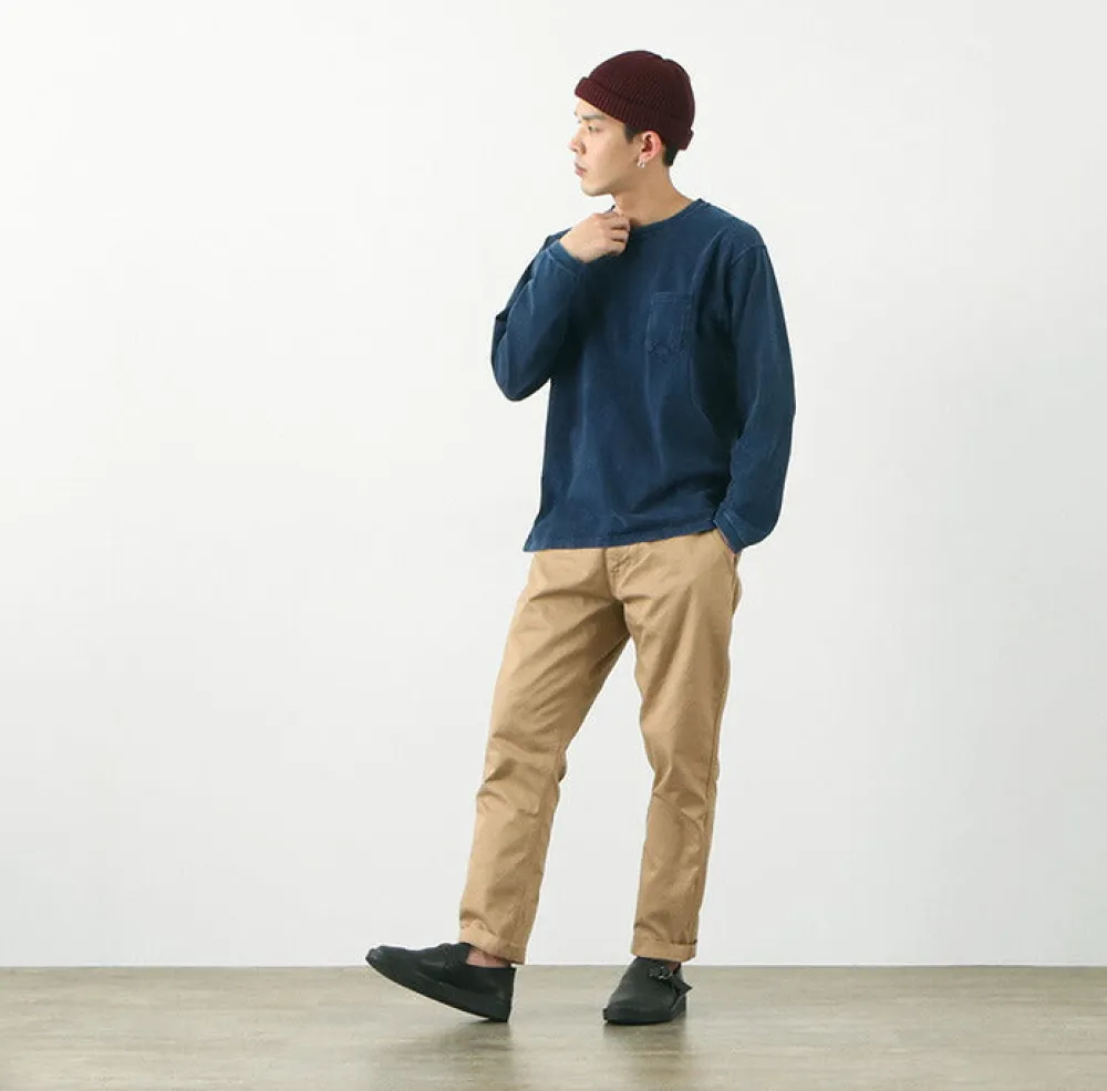 GOOD ON T-Shirts^/ Long Sleeve Pocket Crew Tee / Shave indigo