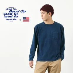 GOOD ON T-Shirts^/ Long Sleeve Pocket Crew Tee / Shave indigo