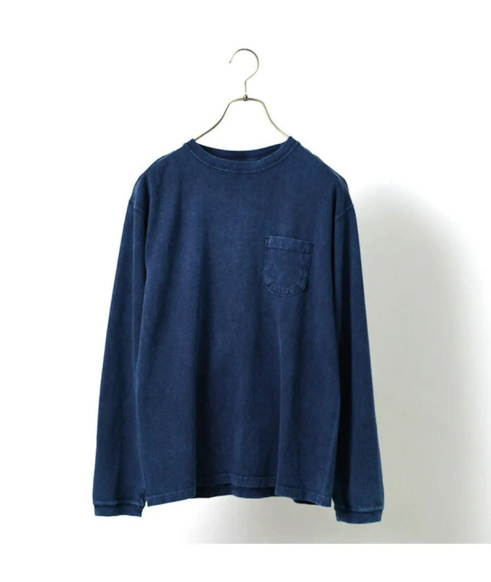 GOOD ON T-Shirts^/ Long Sleeve Pocket Crew Tee / Shave indigo