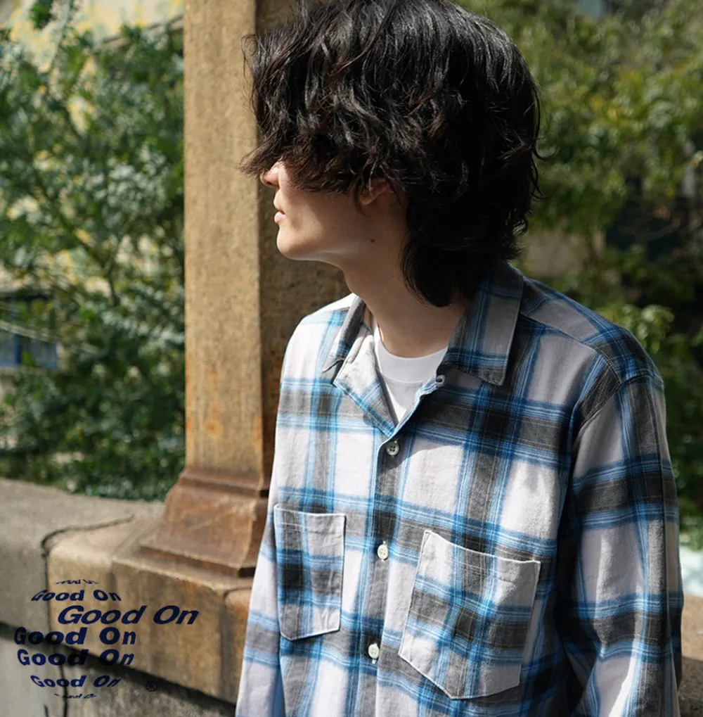 GOOD ON Shirts^/ Ombre Long Sleeve Open Shirt