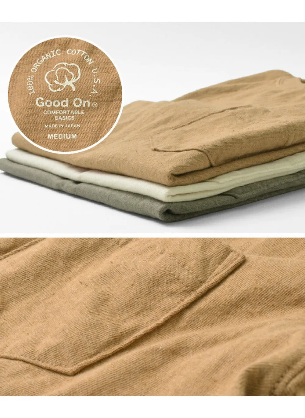 GOOD ON T-Shirts^/ organic short sleeve pocket T-shirt