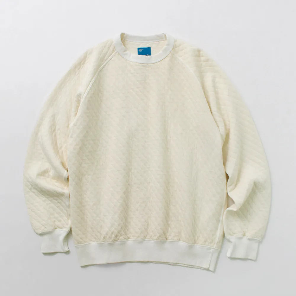 GOOD ON Sweatshirts^/ Quilted Long Sleeve Raglan Crewneck Shirt Photoelectron