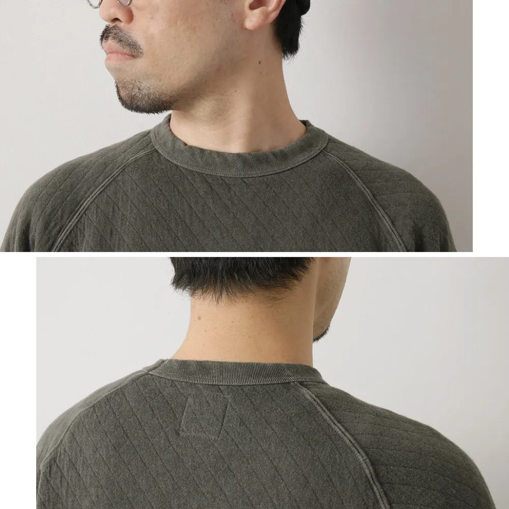 GOOD ON Sweatshirts^/ Quilted Long Sleeve Raglan Crewneck Shirt Photoelectron