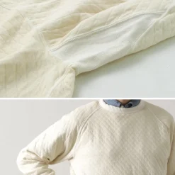 GOOD ON Sweatshirts^/ Quilted Long Sleeve Raglan Crewneck Shirt Photoelectron