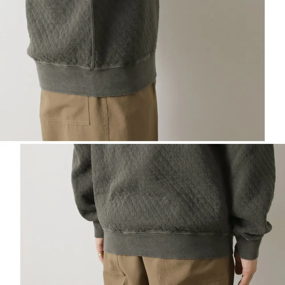 GOOD ON Sweatshirts^/ Quilted Long Sleeve Raglan Crewneck Shirt Photoelectron