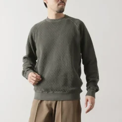 GOOD ON Sweatshirts^/ Quilted Long Sleeve Raglan Crewneck Shirt Photoelectron