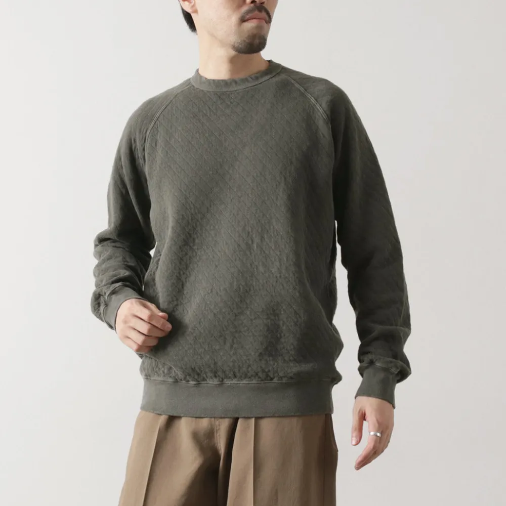 GOOD ON Sweatshirts^/ Quilted Long Sleeve Raglan Crewneck Shirt Photoelectron