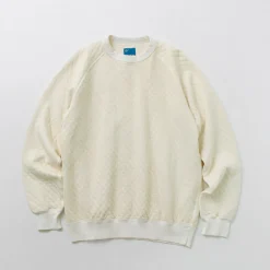 GOOD ON Sweatshirts^/ Quilted Long Sleeve Raglan Crewneck Shirt Photoelectron