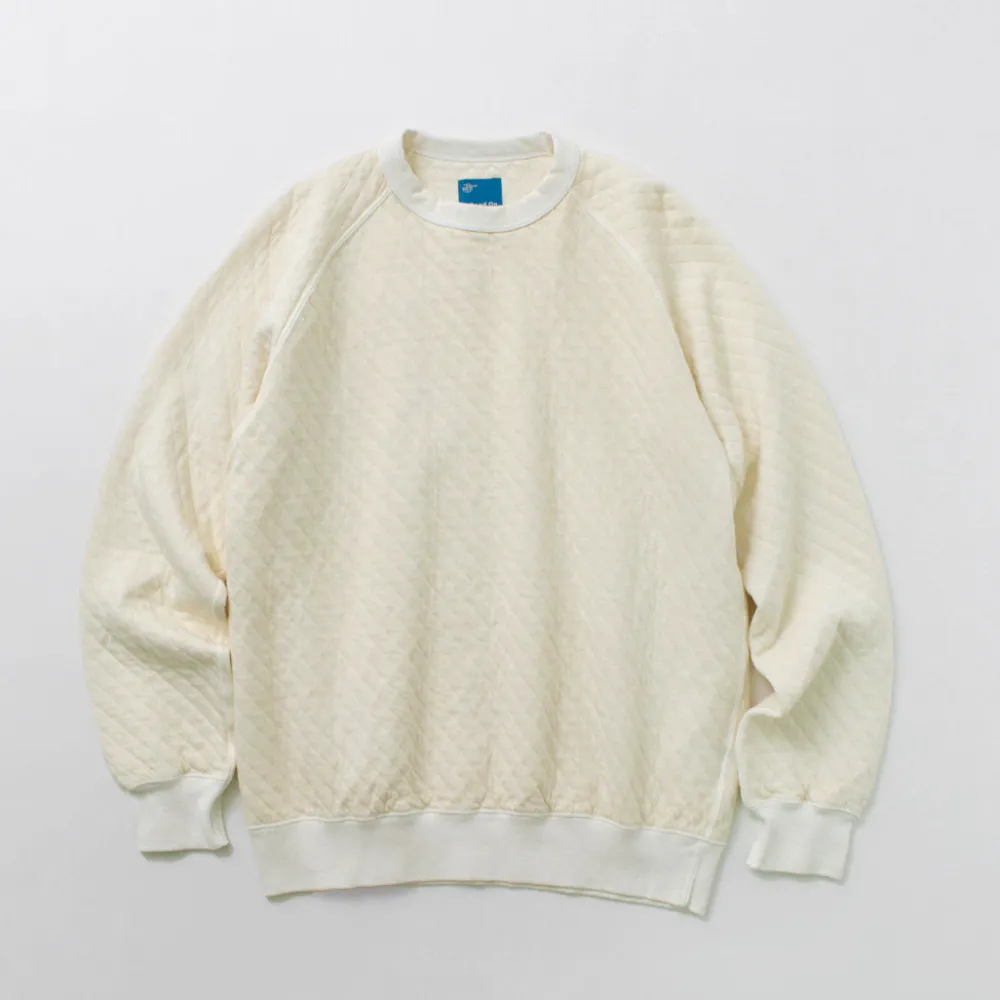 GOOD ON Sweatshirts^/ Quilted Long Sleeve Raglan Crewneck Shirt Photoelectron