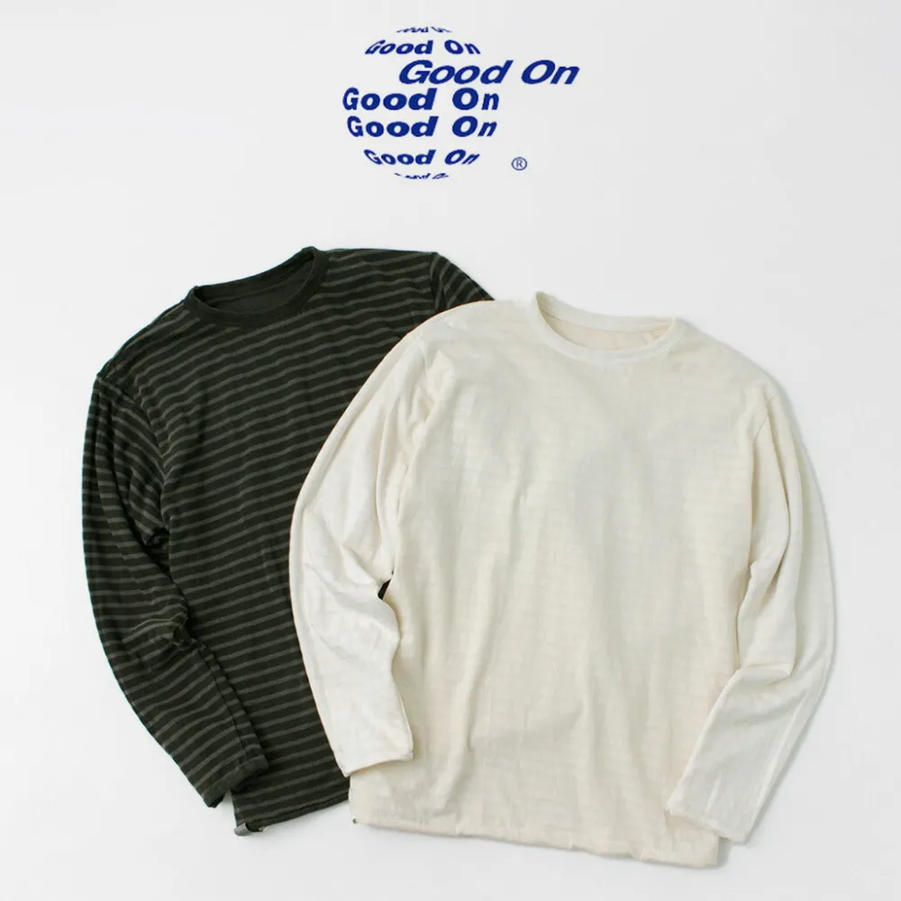 GOOD ON T-Shirts^/ Reversible Striped Long Sleeve Crew T-Shirt GOLT2407