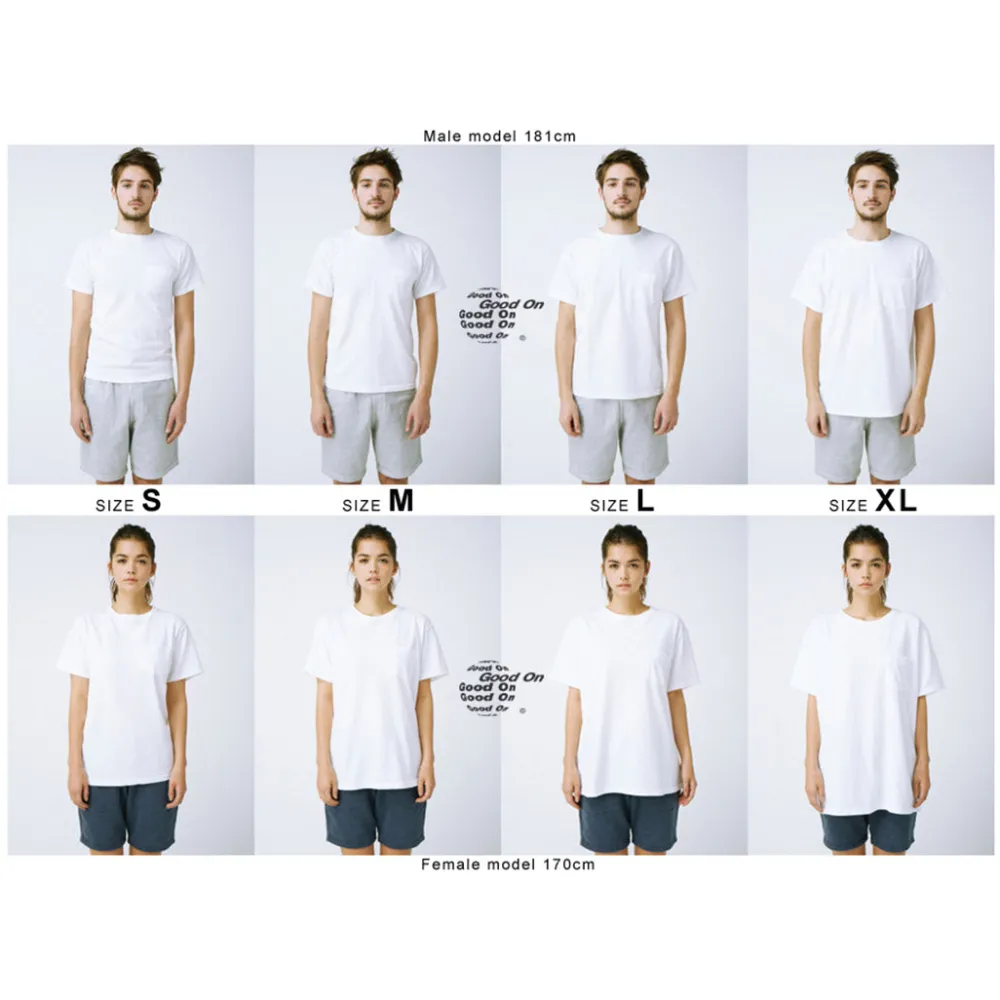 GOOD ON T-Shirts^/ Short Sleeve Basic Pocket Crew Neck T-Shirt