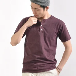 GOOD ON T-Shirts^/ Short sleeve henley neck T-shirt