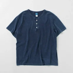 GOOD ON T-Shirts^/ Short Sleeve Henley T-Shirt / Shave indigo