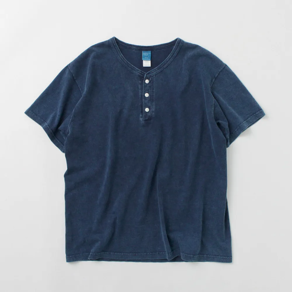 GOOD ON T-Shirts^/ Short Sleeve Henley T-Shirt / Shave indigo