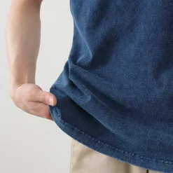GOOD ON T-Shirts^/ Short Sleeve Henley T-Shirt / Shave indigo