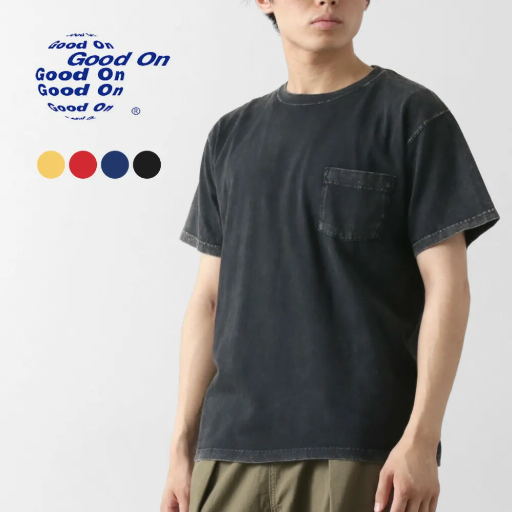 GOOD ON T-Shirts^/ Short Sleeve Pocket T-Shirt Vintage Dye