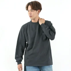GOODWEAR T-Shirts^/ Long Sleeve Mock Neck Pocket T-Shirt