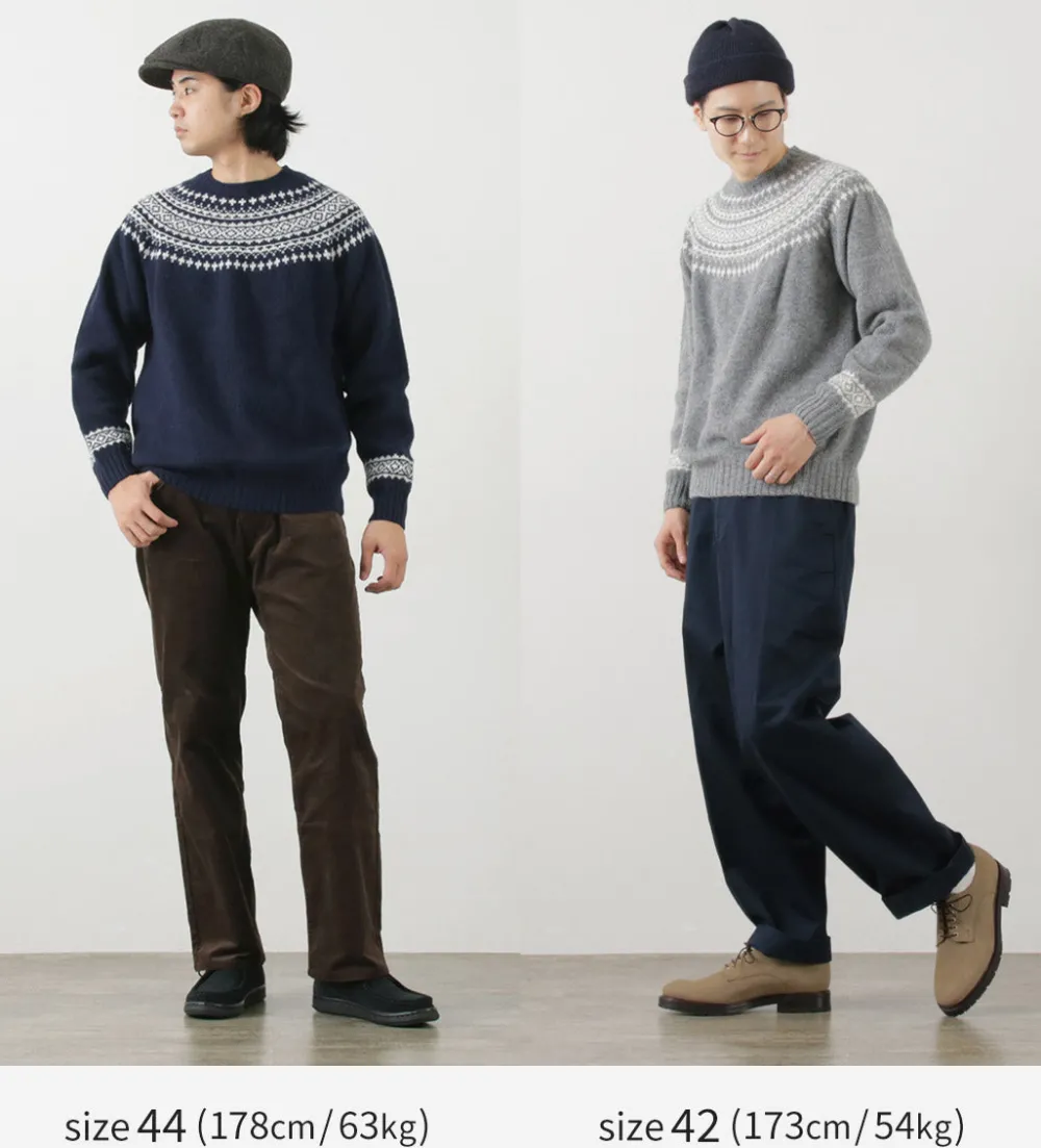 HARLEY OF SCOTLAND Knits^/ Fair Isle Crew Neck Sweater