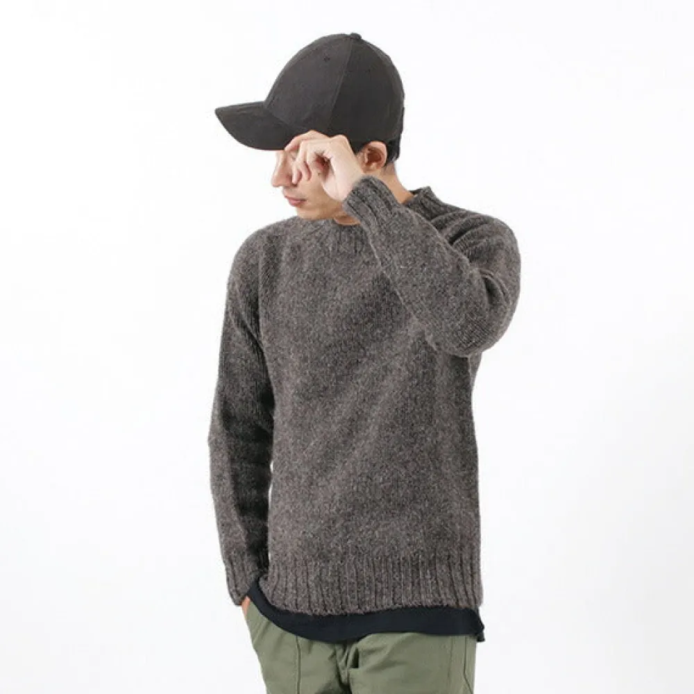 HARLEY OF SCOTLAND Knits^/ M3480-7 Shetland mid-gauge crew neck knit jumper