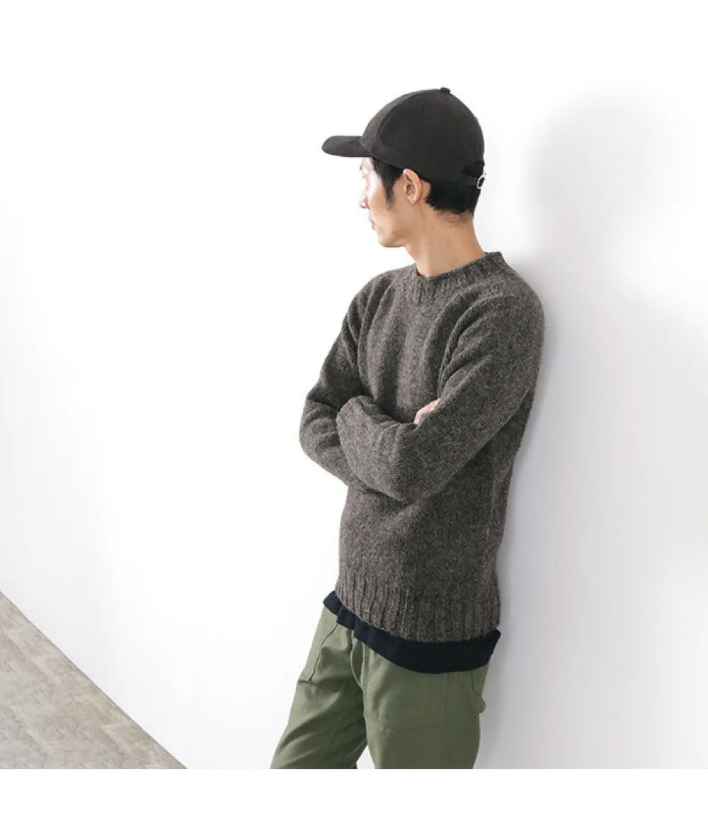 HARLEY OF SCOTLAND Knits^/ M3480-7 Shetland mid-gauge crew neck knit jumper