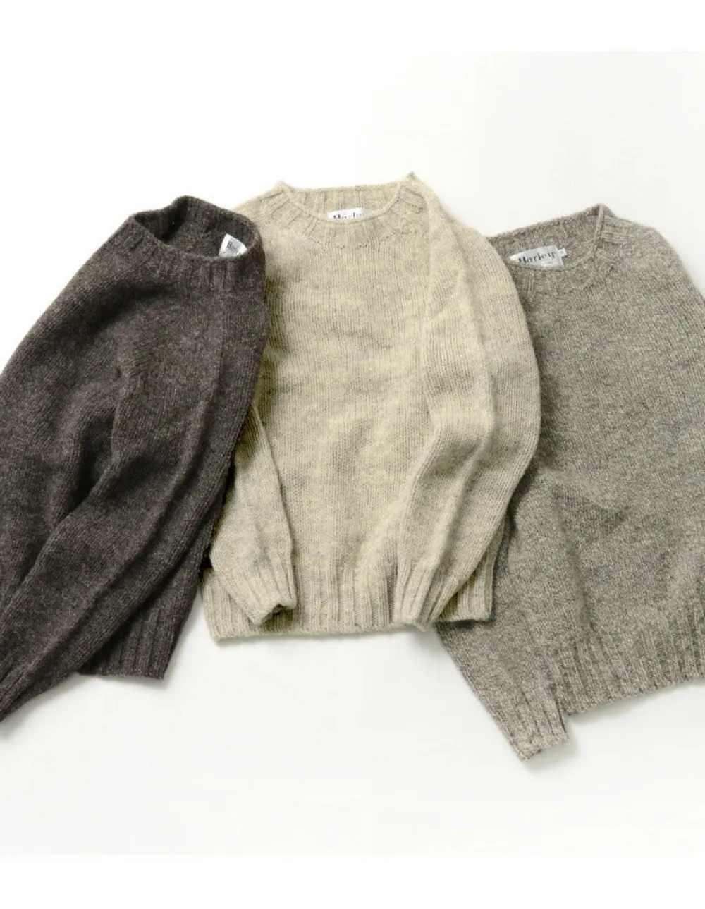 HARLEY OF SCOTLAND Knits^/ M3480-7 Shetland mid-gauge crew neck knit jumper