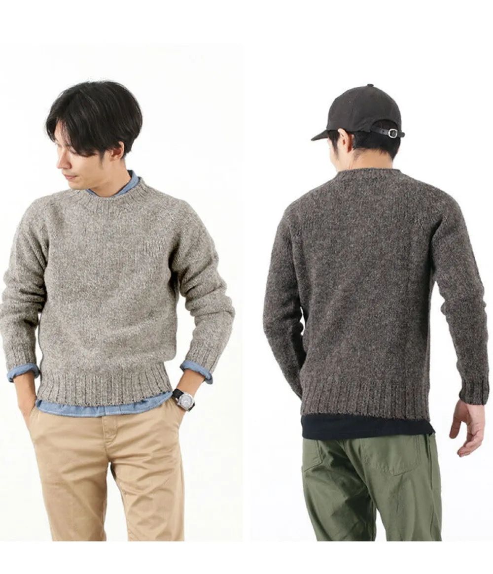 HARLEY OF SCOTLAND Knits^/ M3480-7 Shetland mid-gauge crew neck knit jumper
