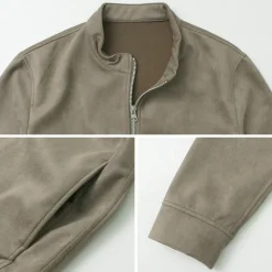 HARRISS Jackets^/ Knit Suede Double Zip Riders