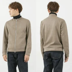 HARRISS Jackets^/ Knit Suede Double Zip Riders