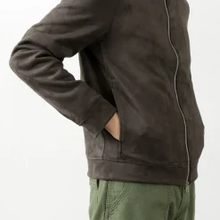 HARRISS Jackets^/ Knit Suede Double Zip Riders