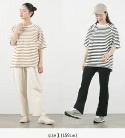 HAVE A GOOD DAY T-Shirts^/ Stripe Loose Short Sleeve T-Shirt