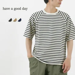 HAVE A GOOD DAY T-Shirts^/ Stripe Loose Short Sleeve T-Shirt