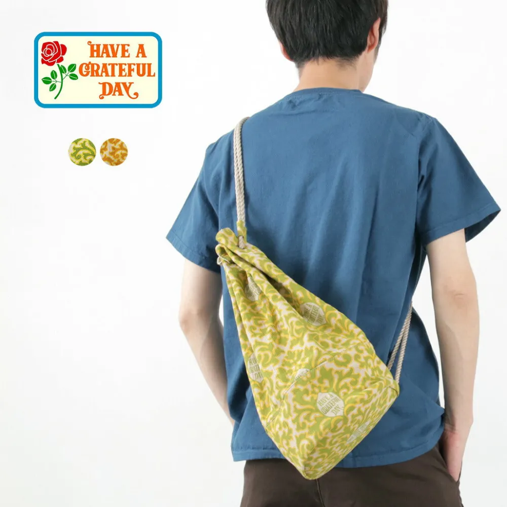 HAVE A GRATEFUL DAY Shoulder Bags^/ Retro damask fabric shoulder bag