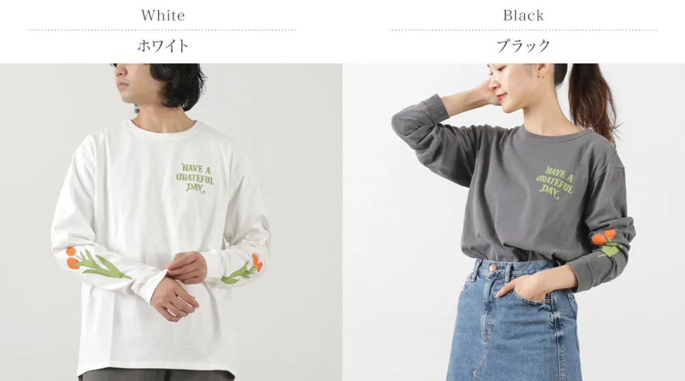 HAVE A GRATEFUL DAY T-Shirts^/ Tulip & Logo Long Sleeve T-shirt