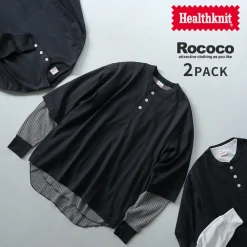 HEALTHKNIT T-Shirts^/ 2 Pack T-Shirt 7/10 Sleeve + Long Sleeve Waffle